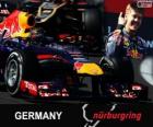 Себастьян Феттель празднует свою победу в Гран Гран-при Германии 2013